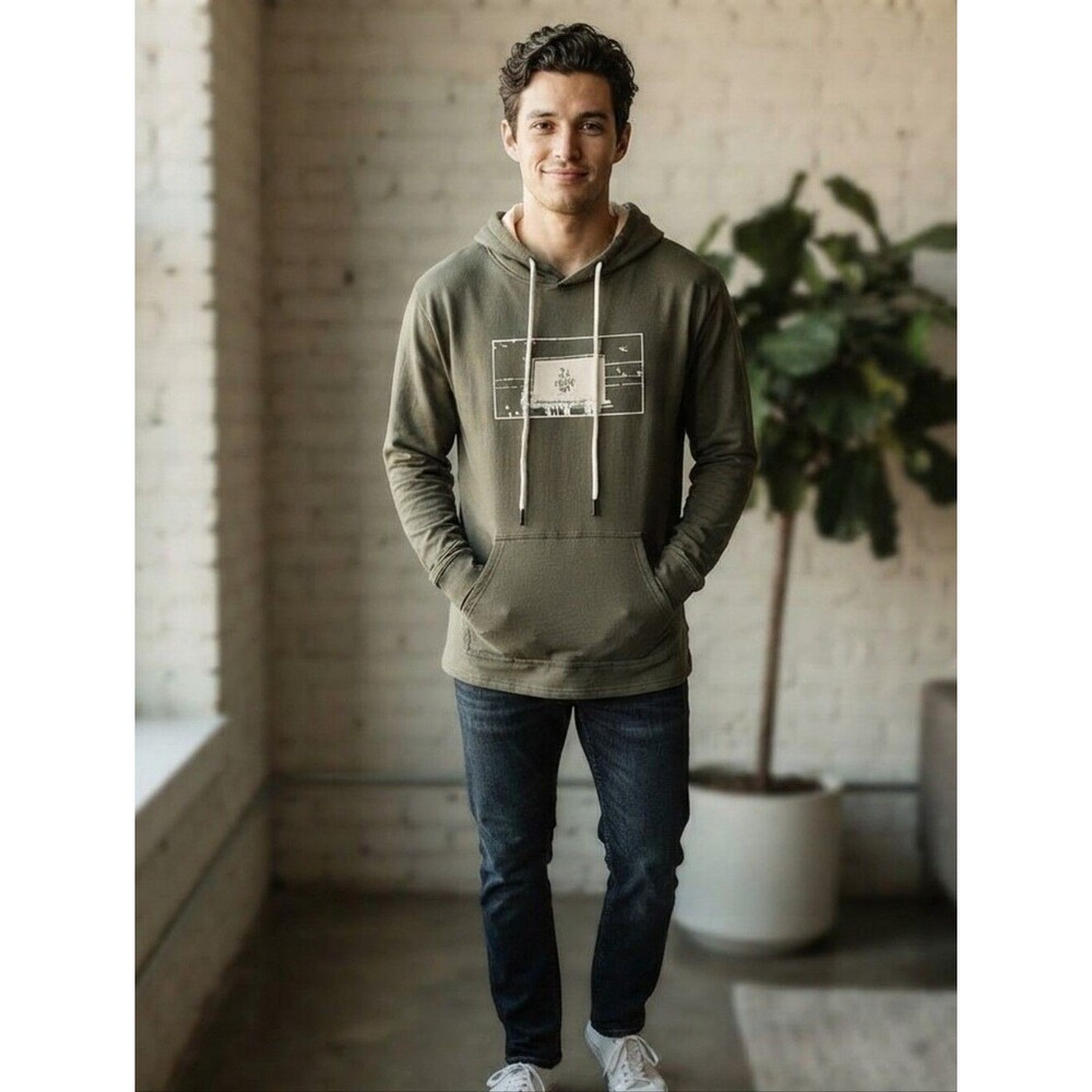 Wavy Baby x Dream More 07 Men's Olive Green Hoodie Size Medium LAX YYZ
